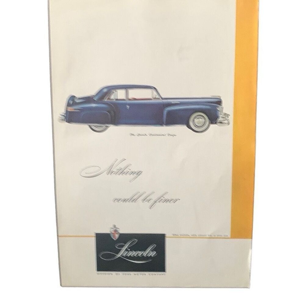 Vintage 1947 Lincoln Continental Coupe Blue Ad Advertisement